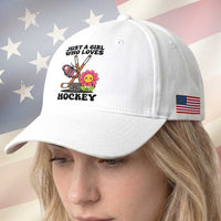 Just A Girl Who Loves Ice Hockey Baseball Cap Sports Lover Gift