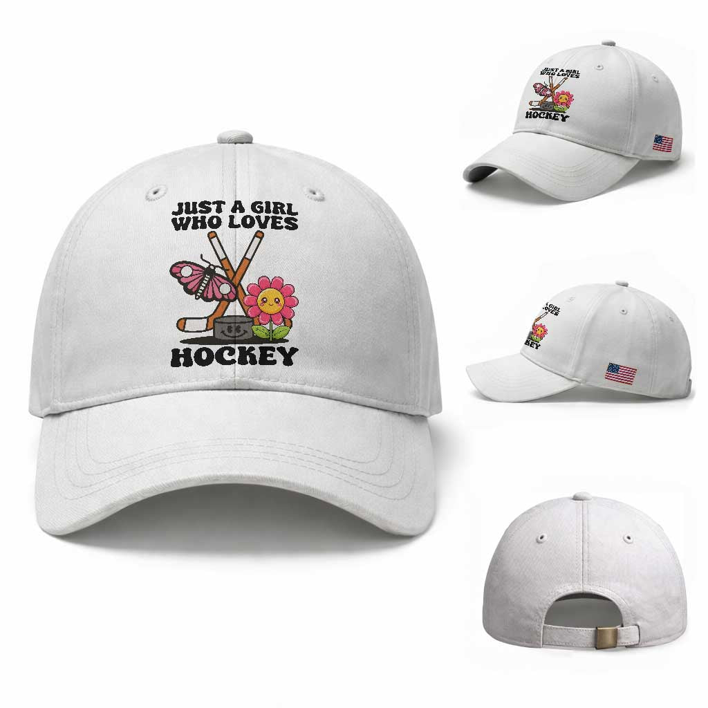Just A Girl Who Loves Ice Hockey Baseball Cap Sports Lover Gift