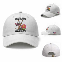 Just A Girl Who Loves Ice Hockey Baseball Cap Sports Lover Gift