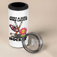 Just A Girl Who Loves Ice Hockey 4 in 1 Can Cooler Tumbler Sports Lover Gift - Wonder Print Shop