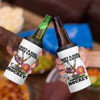 Just A Girl Who Loves Ice Hockey 4 in 1 Can Cooler Tumbler Sports Lover Gift - Wonder Print Shop