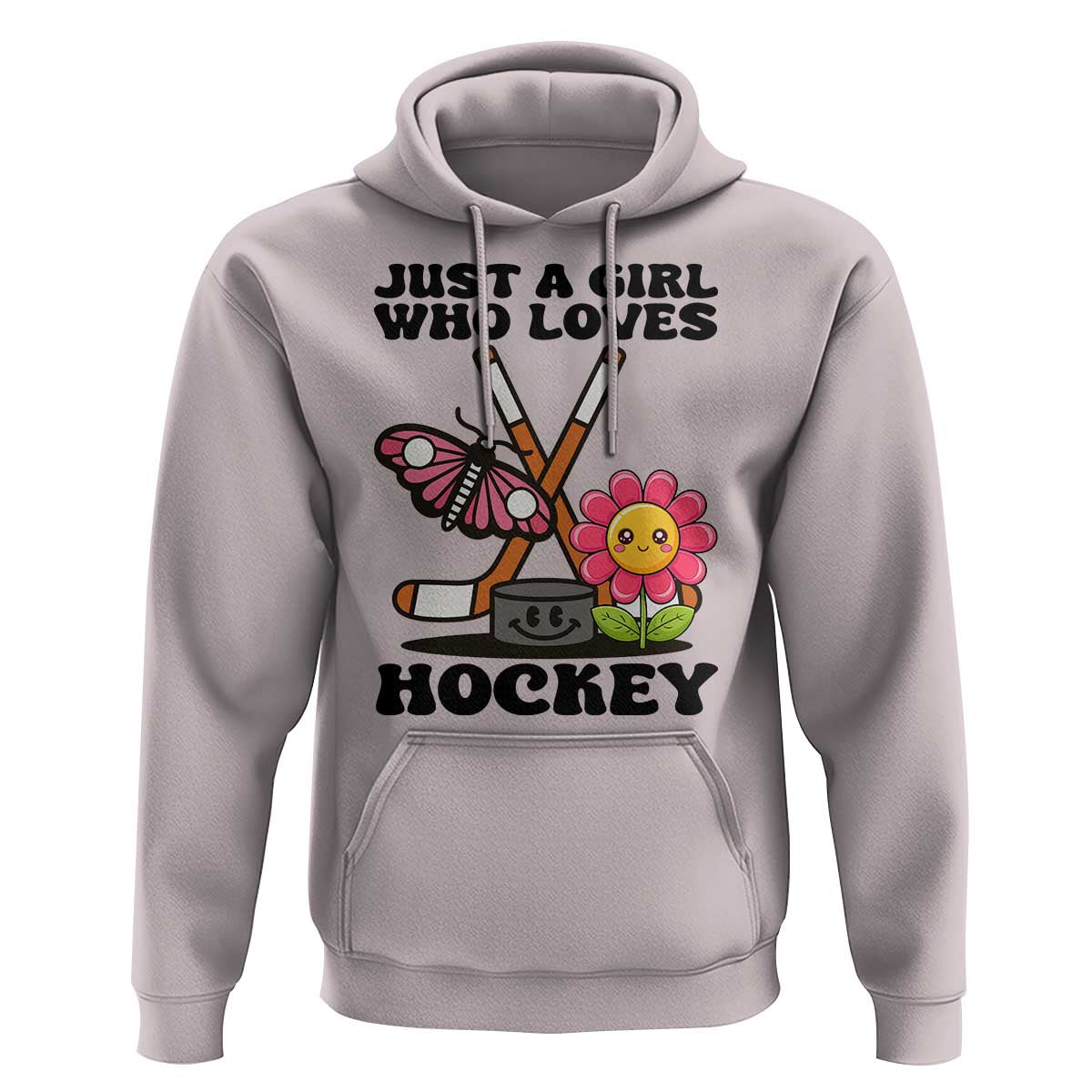 Just A Girl Who Loves Ice Hockey Hoodie Sports Lover Gift - Wonder Print Shop