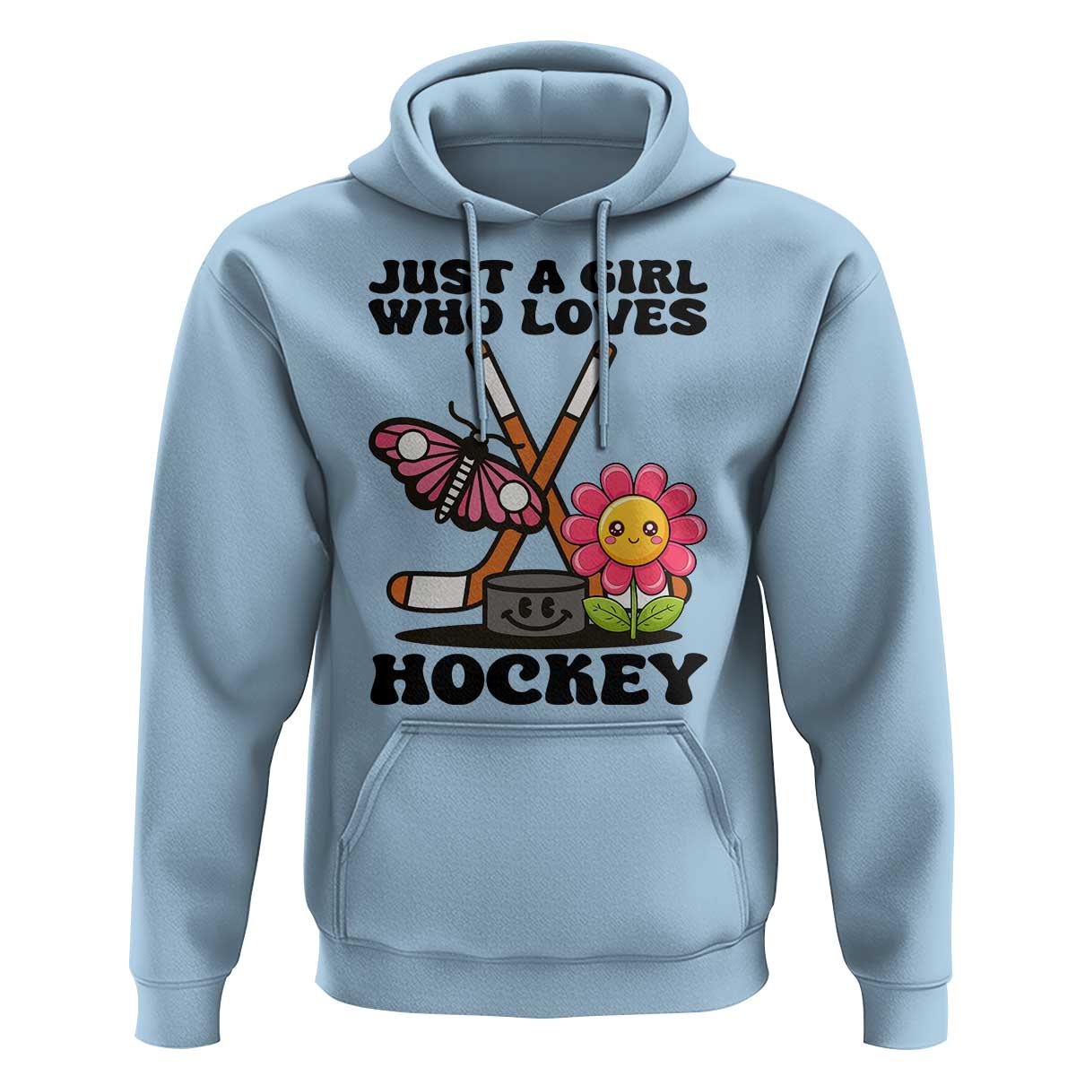 Just A Girl Who Loves Ice Hockey Hoodie Sports Lover Gift - Wonder Print Shop