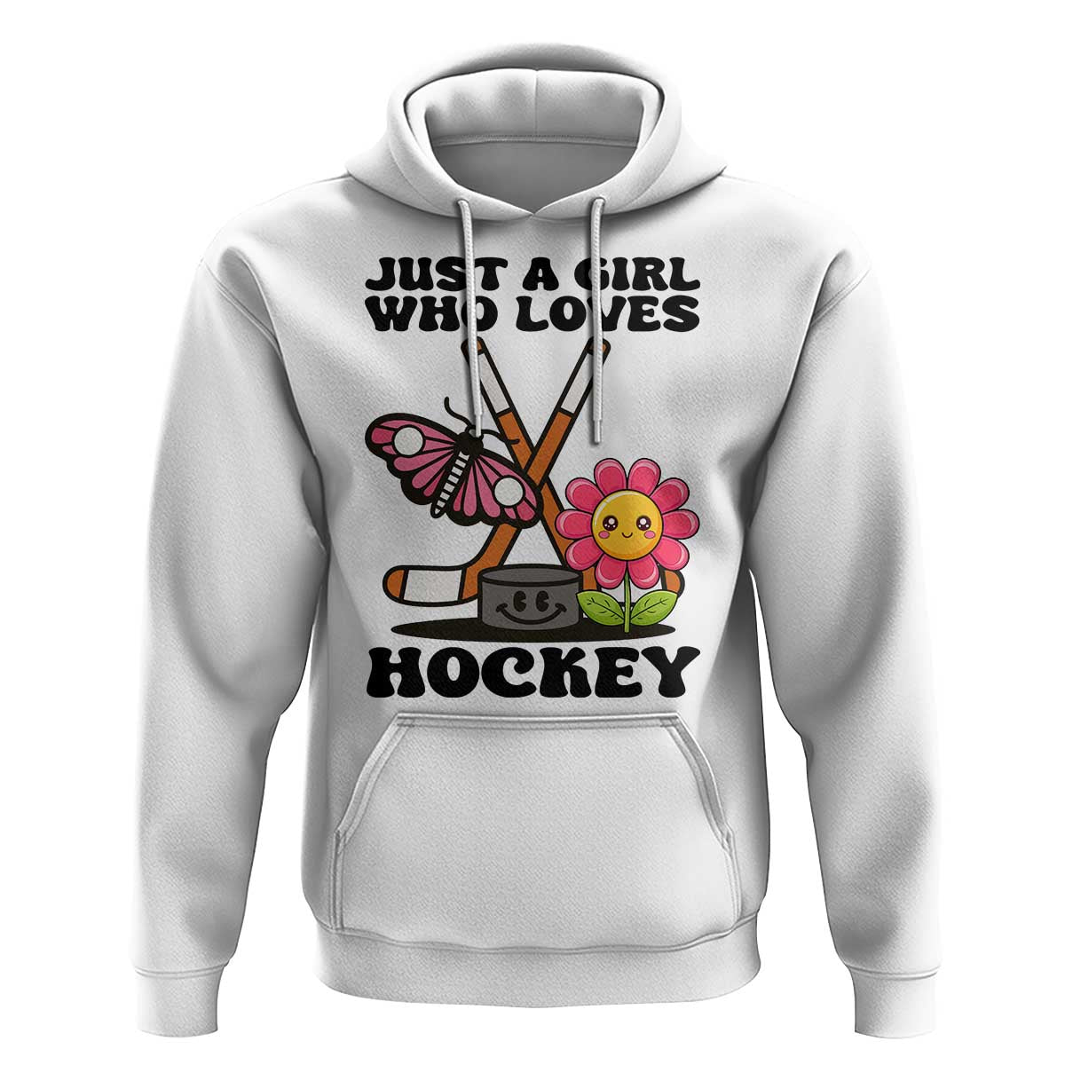 Just A Girl Who Loves Ice Hockey Hoodie Sports Lover Gift - Wonder Print Shop