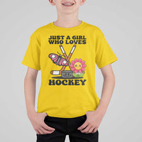 Just A Girl Who Loves Ice Hockey T Shirt For Kid Sports Lover Gift - Wonder Print Shop