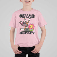 Just A Girl Who Loves Ice Hockey T Shirt For Kid Sports Lover Gift - Wonder Print Shop
