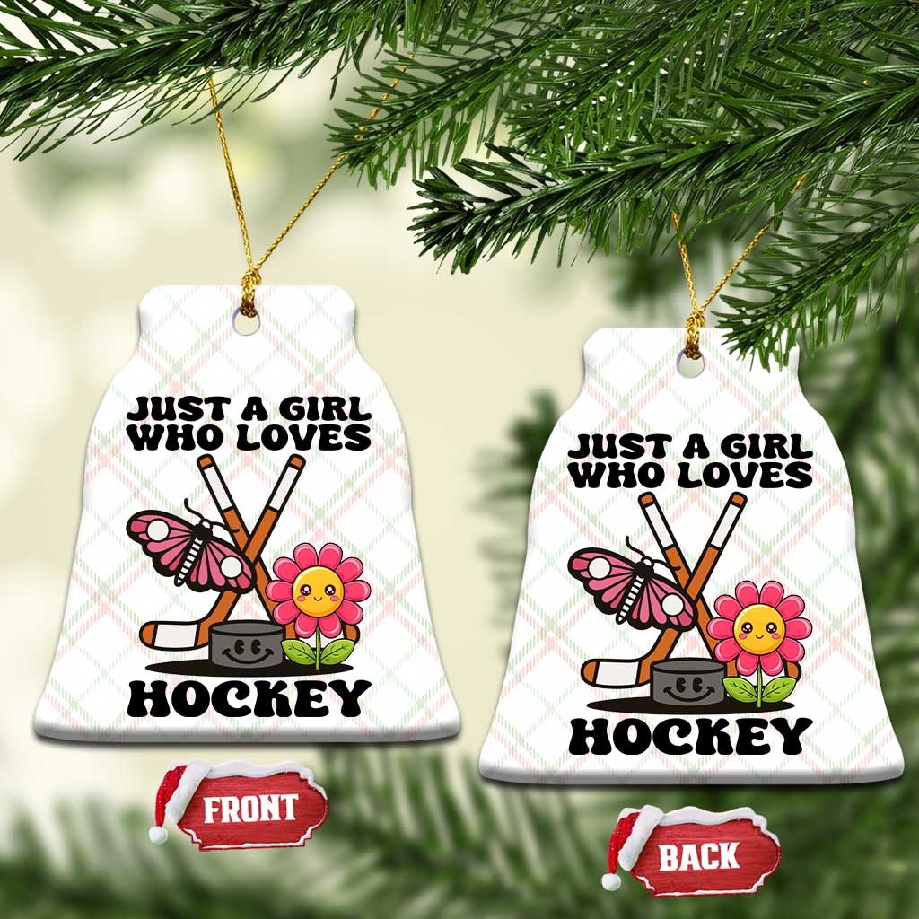 Just A Girl Who Loves Ice Hockey Ceramic Ornament Sports Lover Gift - Wonder Print Shop
