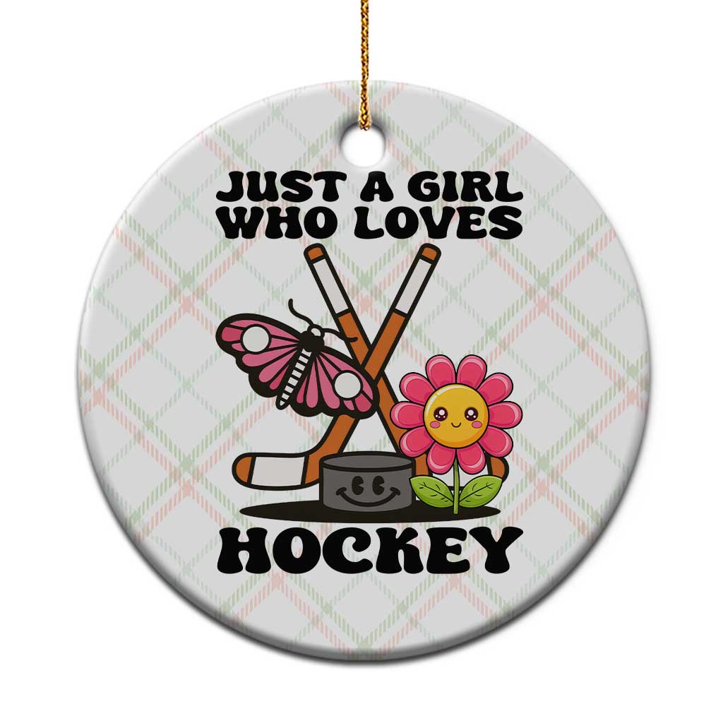 Just A Girl Who Loves Ice Hockey Ceramic Ornament Sports Lover Gift - Wonder Print Shop