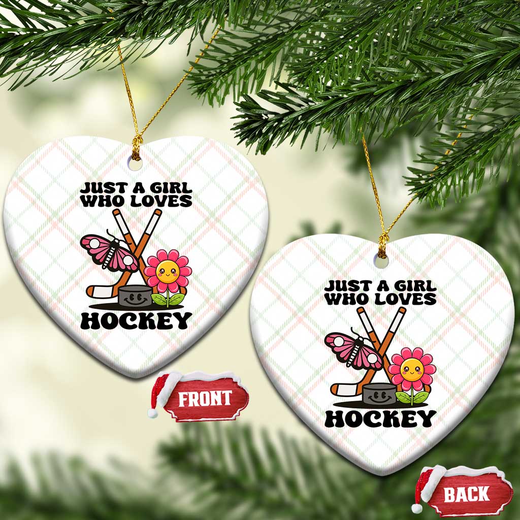 Just A Girl Who Loves Ice Hockey Ceramic Ornament Sports Lover Gift - Wonder Print Shop