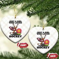 Just A Girl Who Loves Ice Hockey Ceramic Ornament Sports Lover Gift - Wonder Print Shop