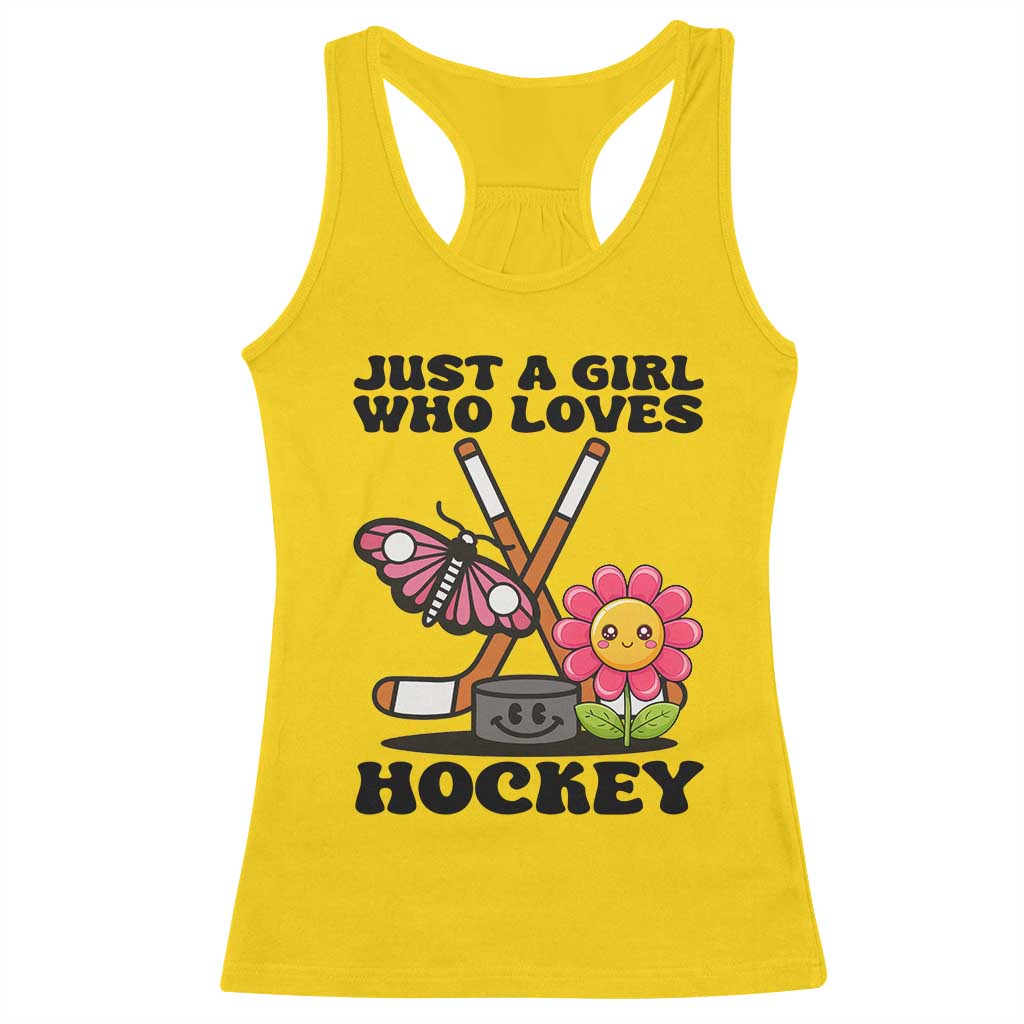Just A Girl Who Loves Ice Hockey Racerback Tank Top Sports Lover Gift - Wonder Print Shop