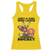 Just A Girl Who Loves Ice Hockey Racerback Tank Top Sports Lover Gift - Wonder Print Shop