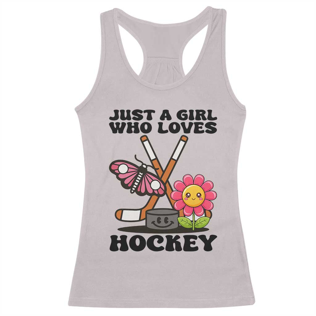Just A Girl Who Loves Ice Hockey Racerback Tank Top Sports Lover Gift - Wonder Print Shop