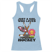 Just A Girl Who Loves Ice Hockey Racerback Tank Top Sports Lover Gift - Wonder Print Shop