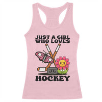 Just A Girl Who Loves Ice Hockey Racerback Tank Top Sports Lover Gift - Wonder Print Shop