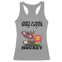 Just A Girl Who Loves Ice Hockey Racerback Tank Top Sports Lover Gift - Wonder Print Shop