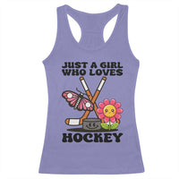 Just A Girl Who Loves Ice Hockey Racerback Tank Top Sports Lover Gift - Wonder Print Shop