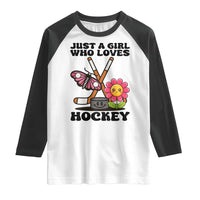 Just A Girl Who Loves Ice Hockey Raglan Shirt Sports Lover Gift - Wonder Print Shop