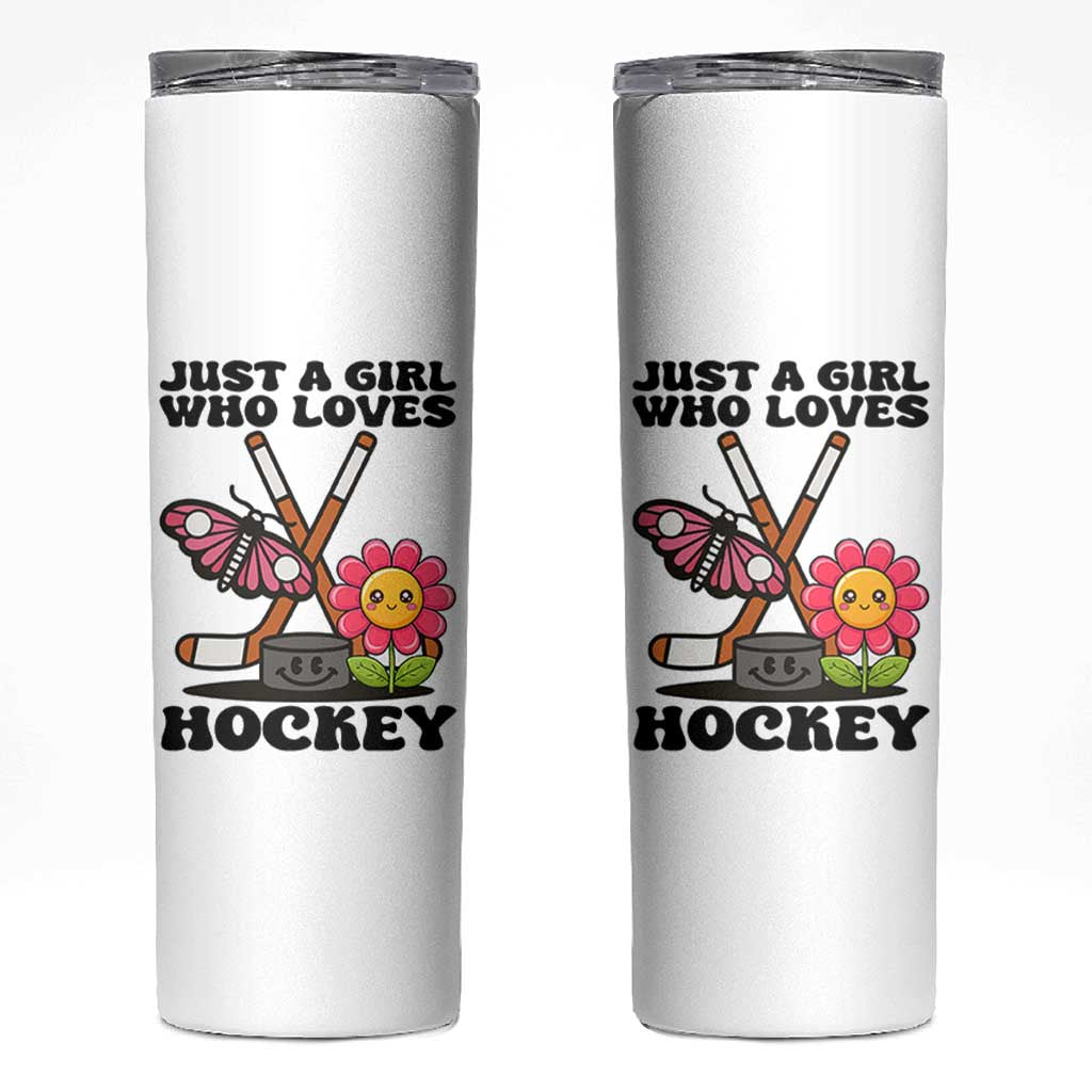 Just A Girl Who Loves Ice Hockey Skinny Tumbler Sports Lover Gift - Wonder Print Shop