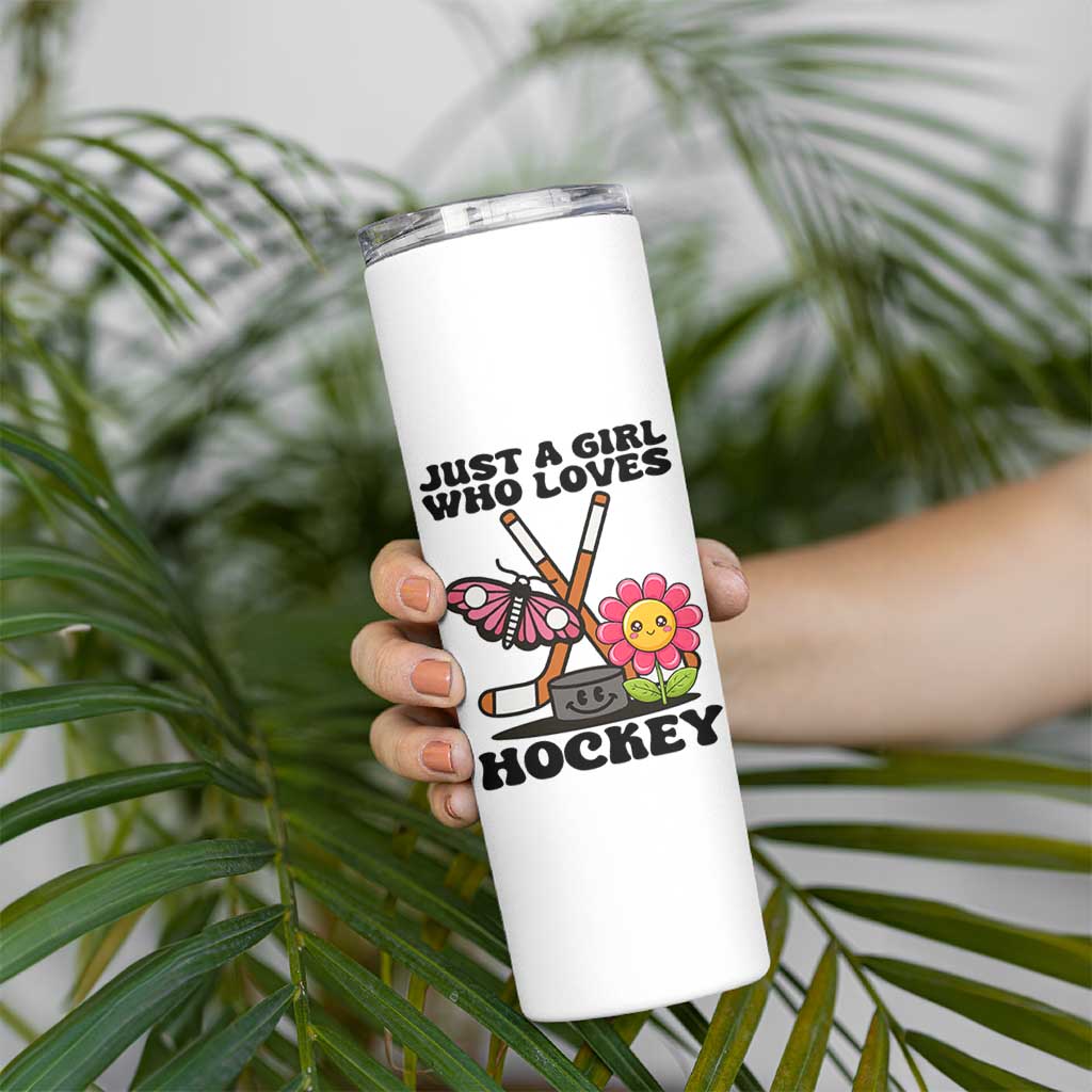 Just A Girl Who Loves Ice Hockey Skinny Tumbler Sports Lover Gift - Wonder Print Shop