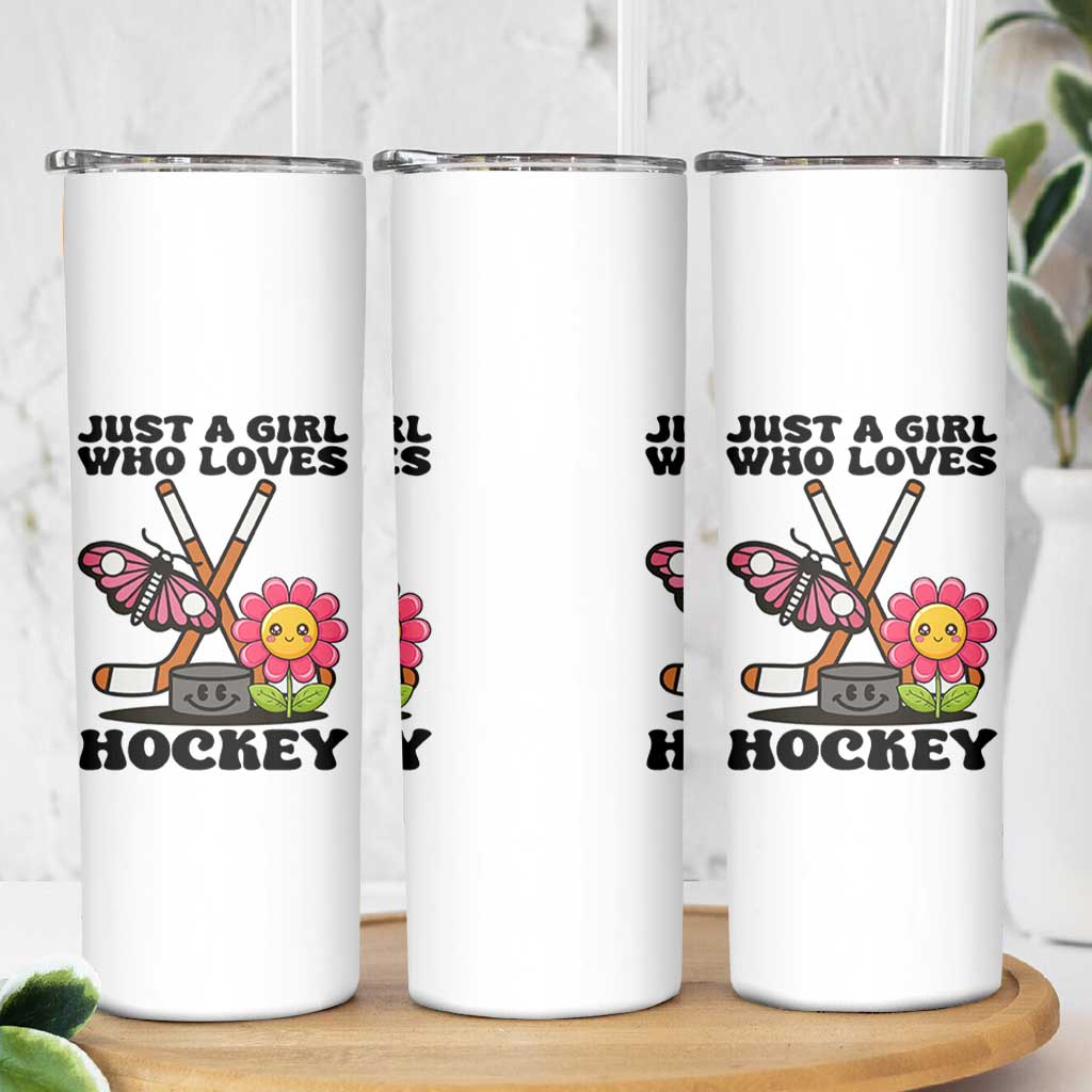 Just A Girl Who Loves Ice Hockey Skinny Tumbler Sports Lover Gift - Wonder Print Shop
