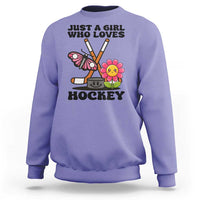 Just A Girl Who Loves Ice Hockey Sweatshirt Sports Lover Gift - Wonder Print Shop