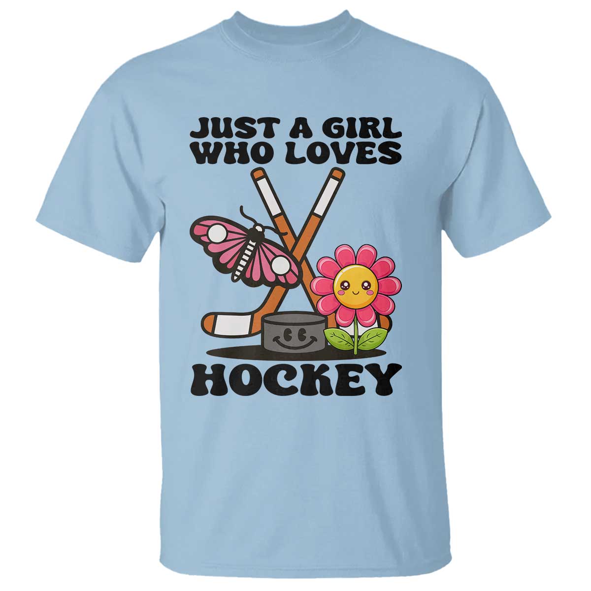 Just A Girl Who Loves Ice Hockey T Shirt Sports Lover Gift - Wonder Print Shop