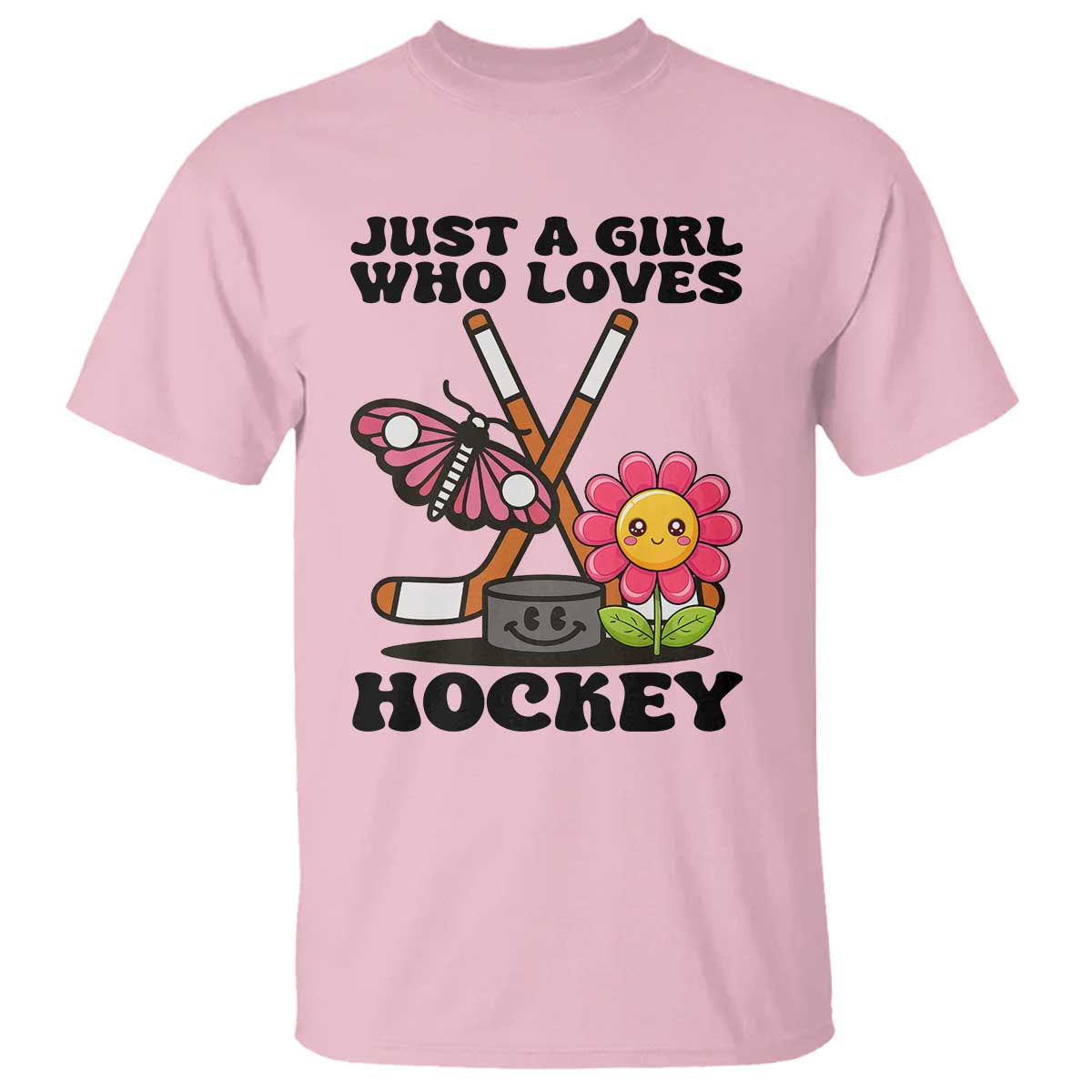 Just A Girl Who Loves Ice Hockey T Shirt Sports Lover Gift - Wonder Print Shop