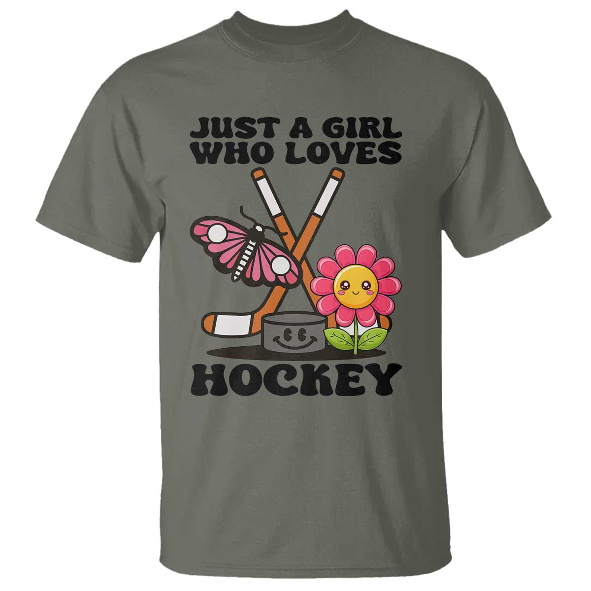 Just A Girl Who Loves Ice Hockey T Shirt Sports Lover Gift - Wonder Print Shop