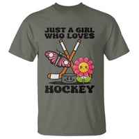 Just A Girl Who Loves Ice Hockey T Shirt Sports Lover Gift - Wonder Print Shop