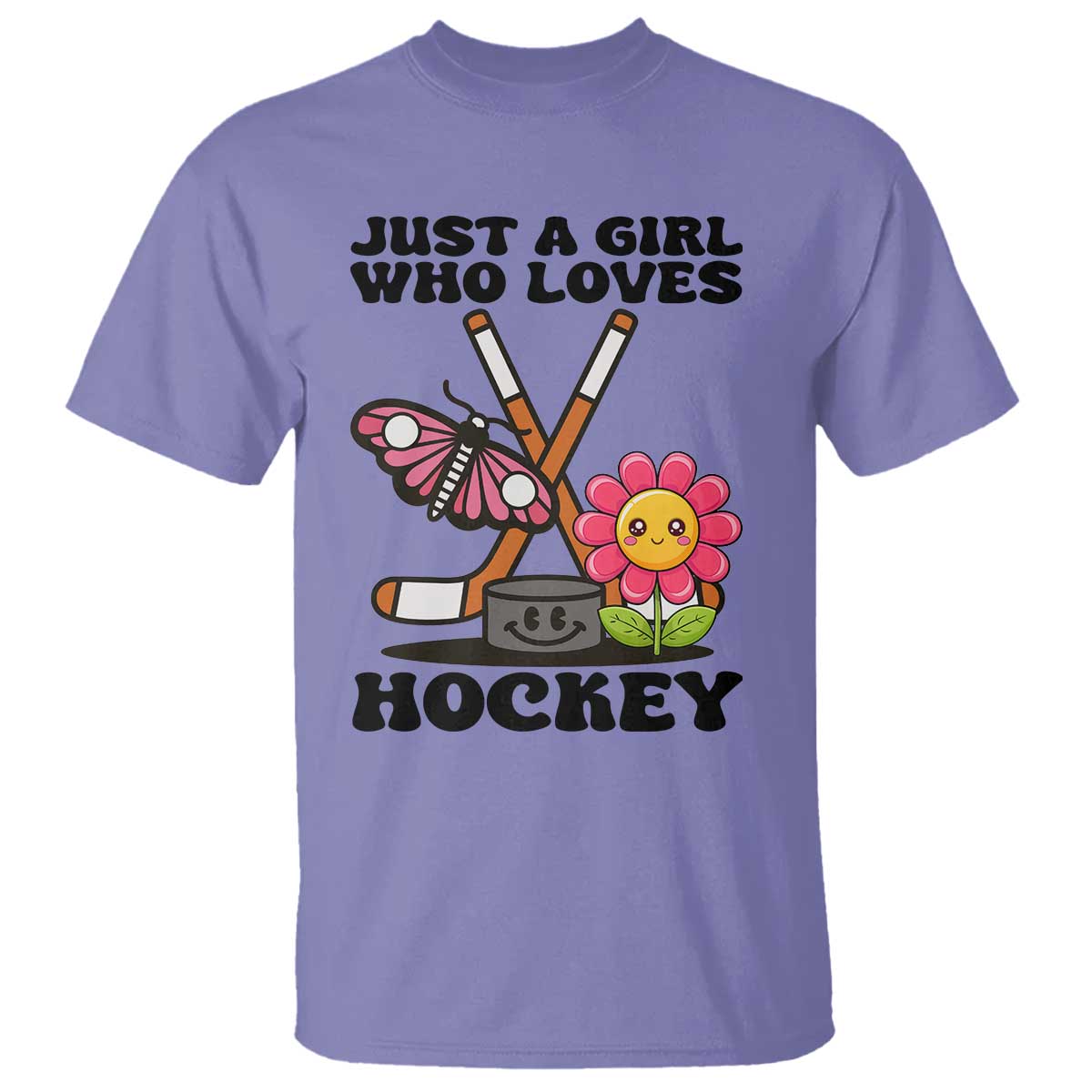 Just A Girl Who Loves Ice Hockey T Shirt Sports Lover Gift - Wonder Print Shop