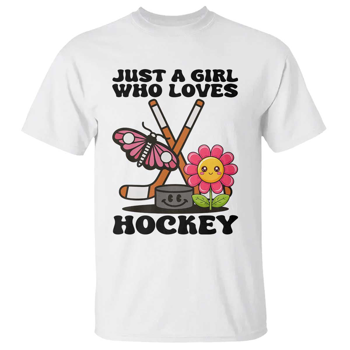Just A Girl Who Loves Ice Hockey T Shirt Sports Lover Gift - Wonder Print Shop