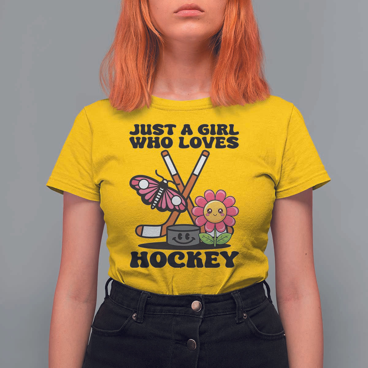Just A Girl Who Loves Ice Hockey T Shirt For Women Sports Lover Gift - Wonder Print Shop