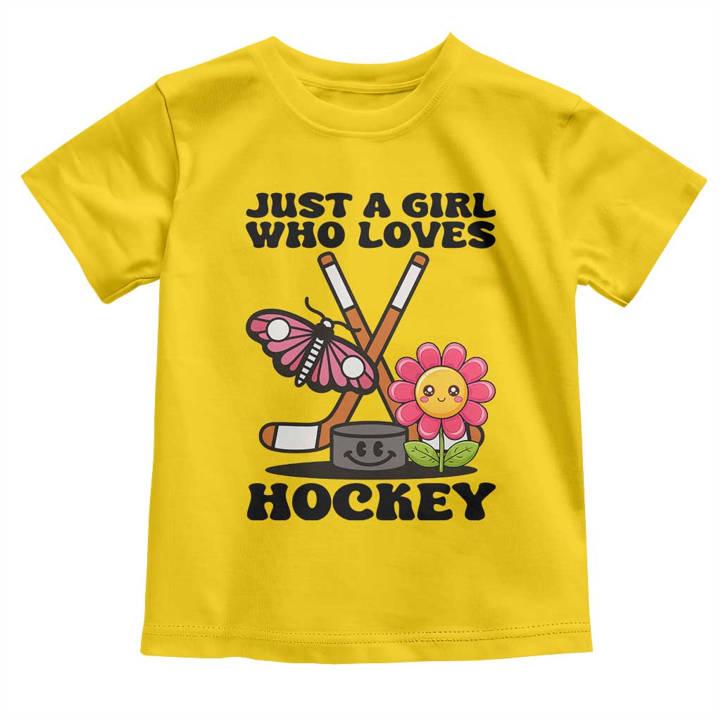 Just A Girl Who Loves Ice Hockey Toddler T Shirt Sports Lover Gift - Wonder Print Shop