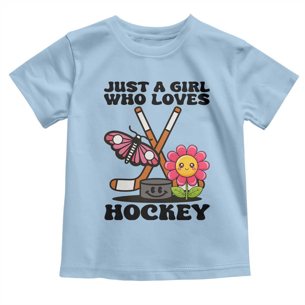 Just A Girl Who Loves Ice Hockey Toddler T Shirt Sports Lover Gift - Wonder Print Shop