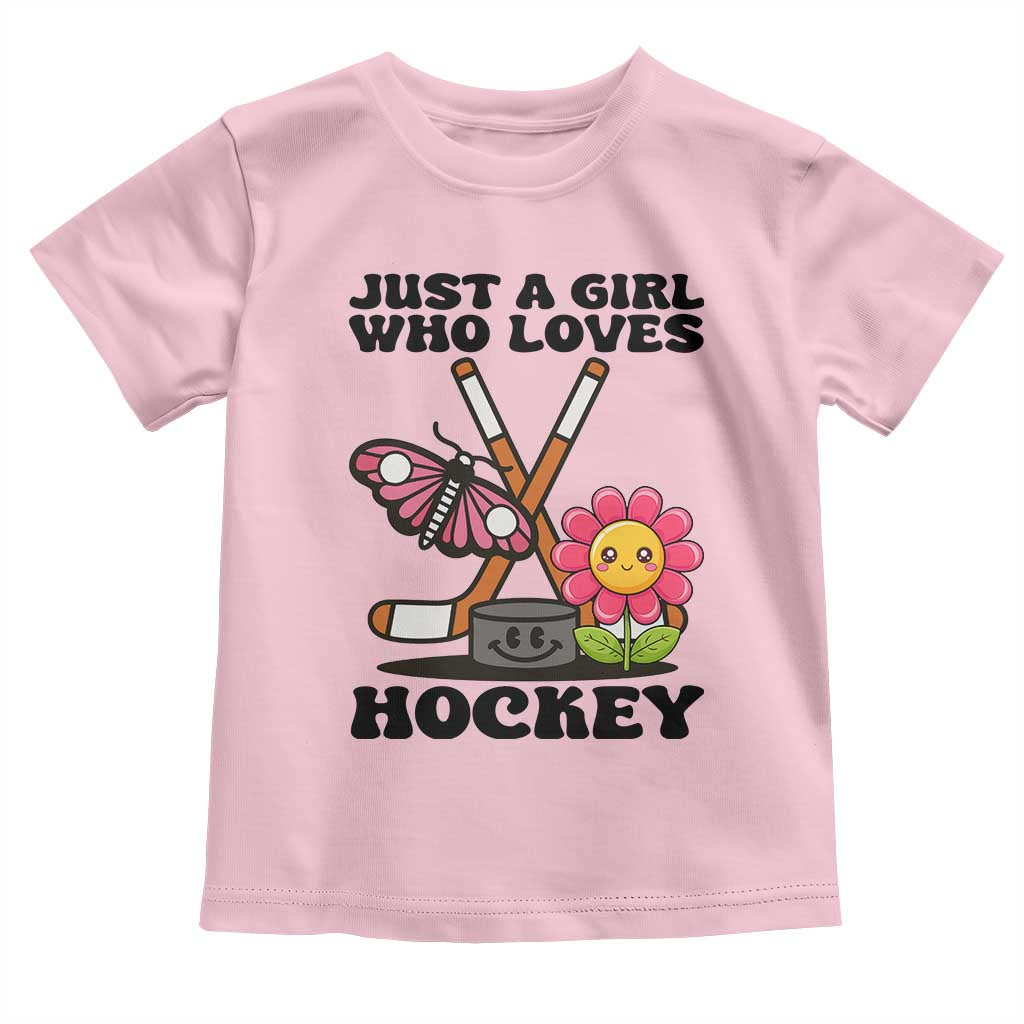 Just A Girl Who Loves Ice Hockey Toddler T Shirt Sports Lover Gift - Wonder Print Shop