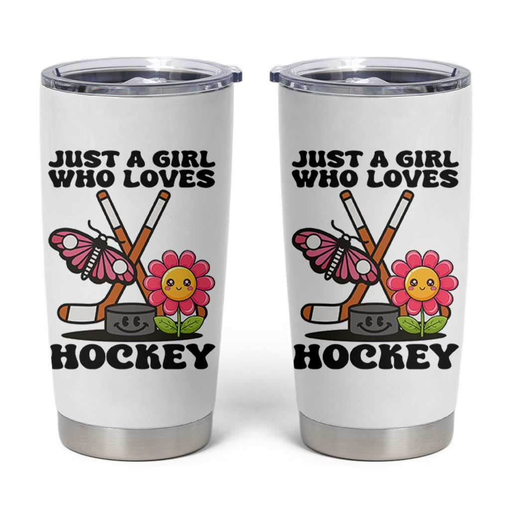 Just A Girl Who Loves Ice Hockey Tumbler Cup Sports Lover Gift - Wonder Print Shop