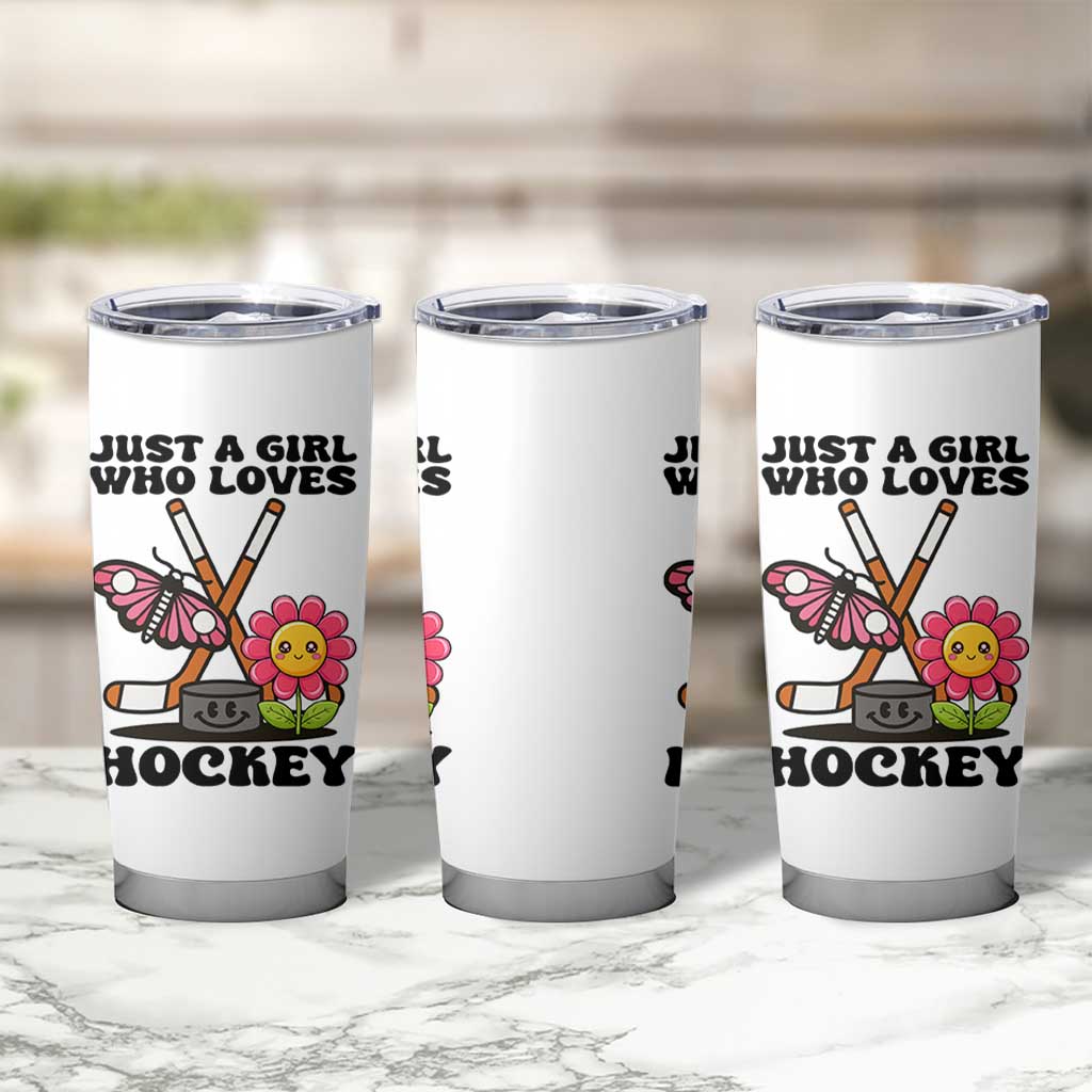 Just A Girl Who Loves Ice Hockey Tumbler Cup Sports Lover Gift - Wonder Print Shop