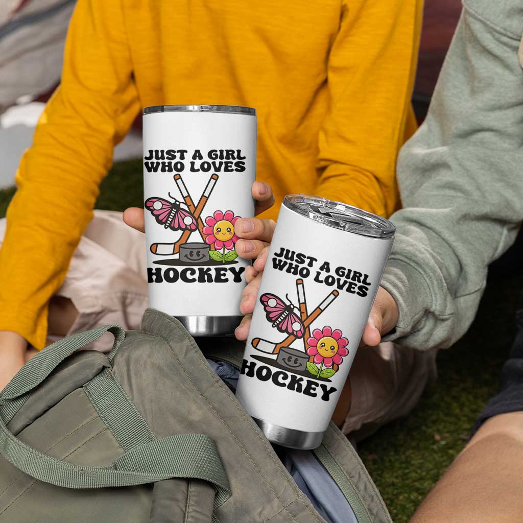 Just A Girl Who Loves Ice Hockey Tumbler Cup Sports Lover Gift - Wonder Print Shop