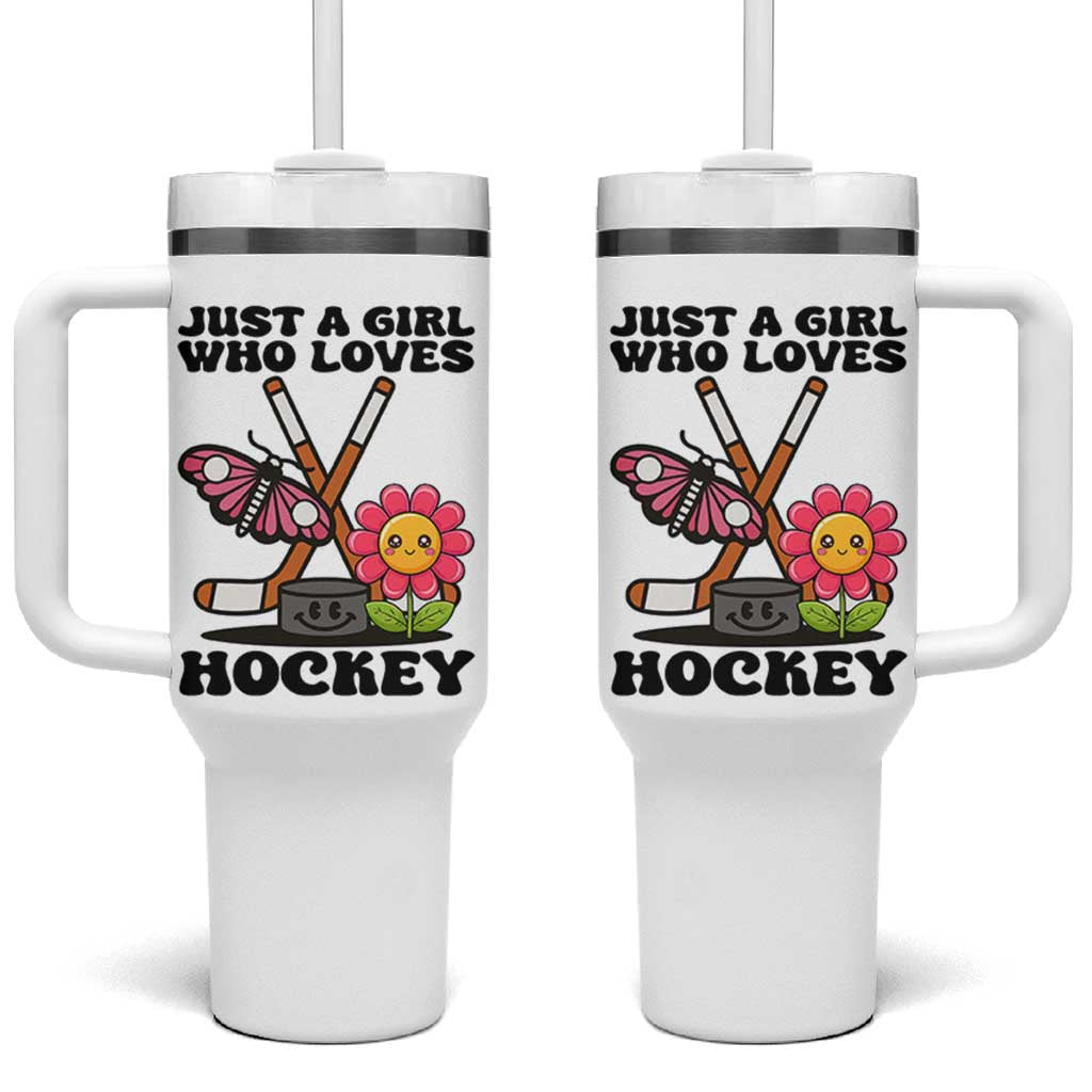Just A Girl Who Loves Ice Hockey Tumbler With Handle Sports Lover Gift - Wonder Print Shop