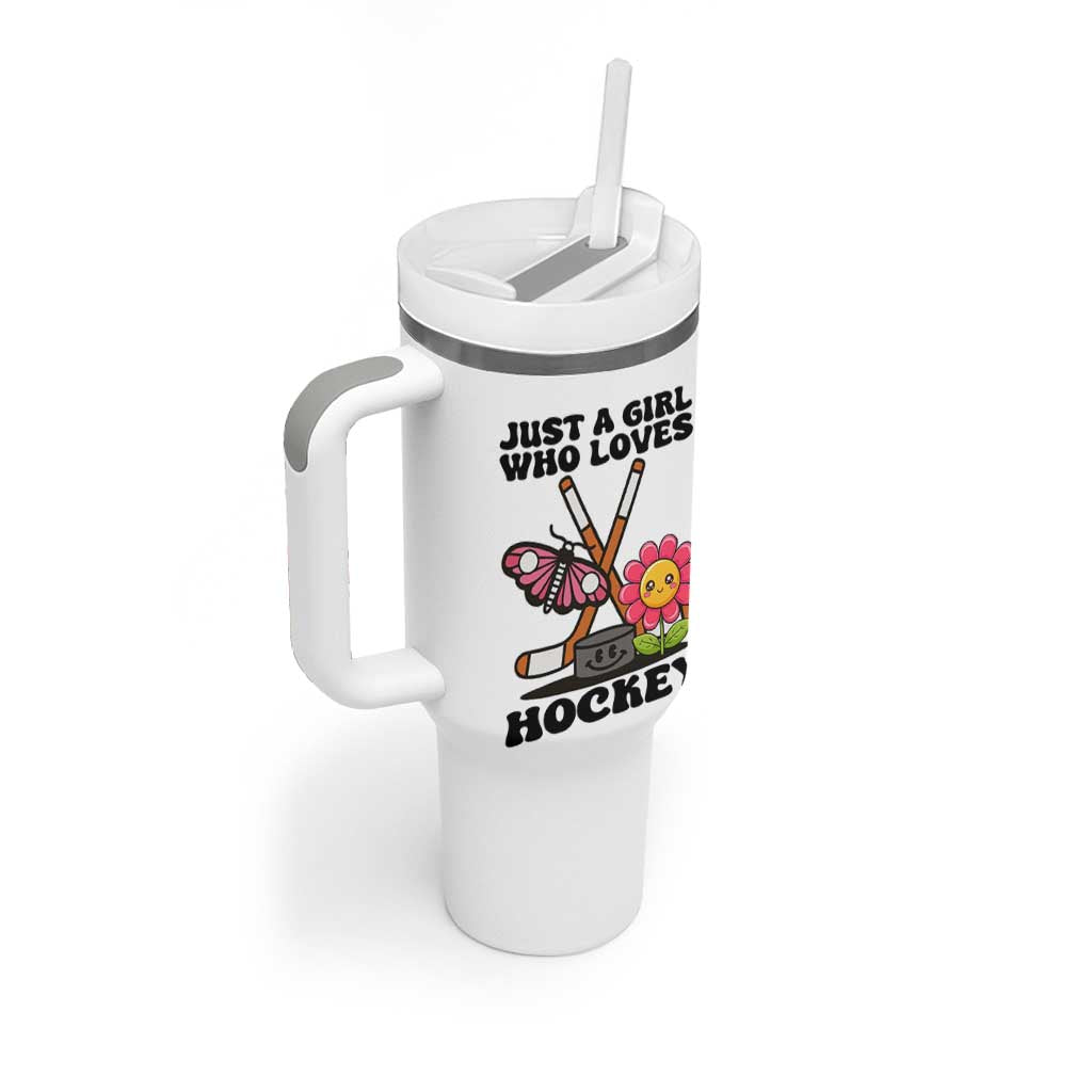 Just A Girl Who Loves Ice Hockey Tumbler With Handle Sports Lover Gift - Wonder Print Shop
