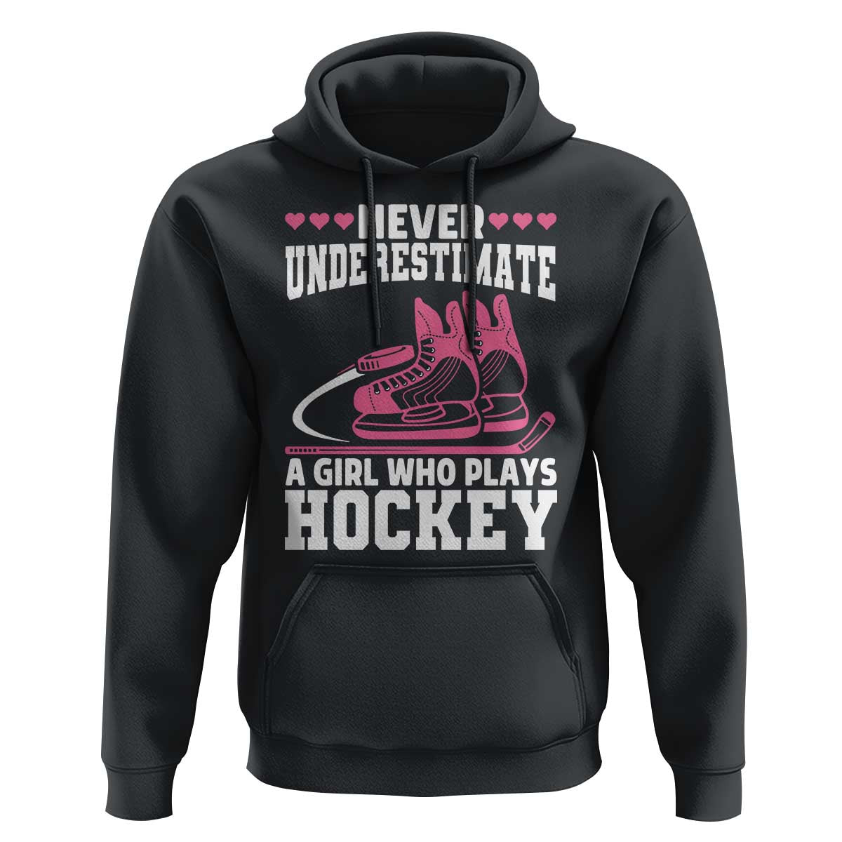Never Underestimate A Girl Who Plays Hockey Hoodie Gift For Women - Wonder Print Shop