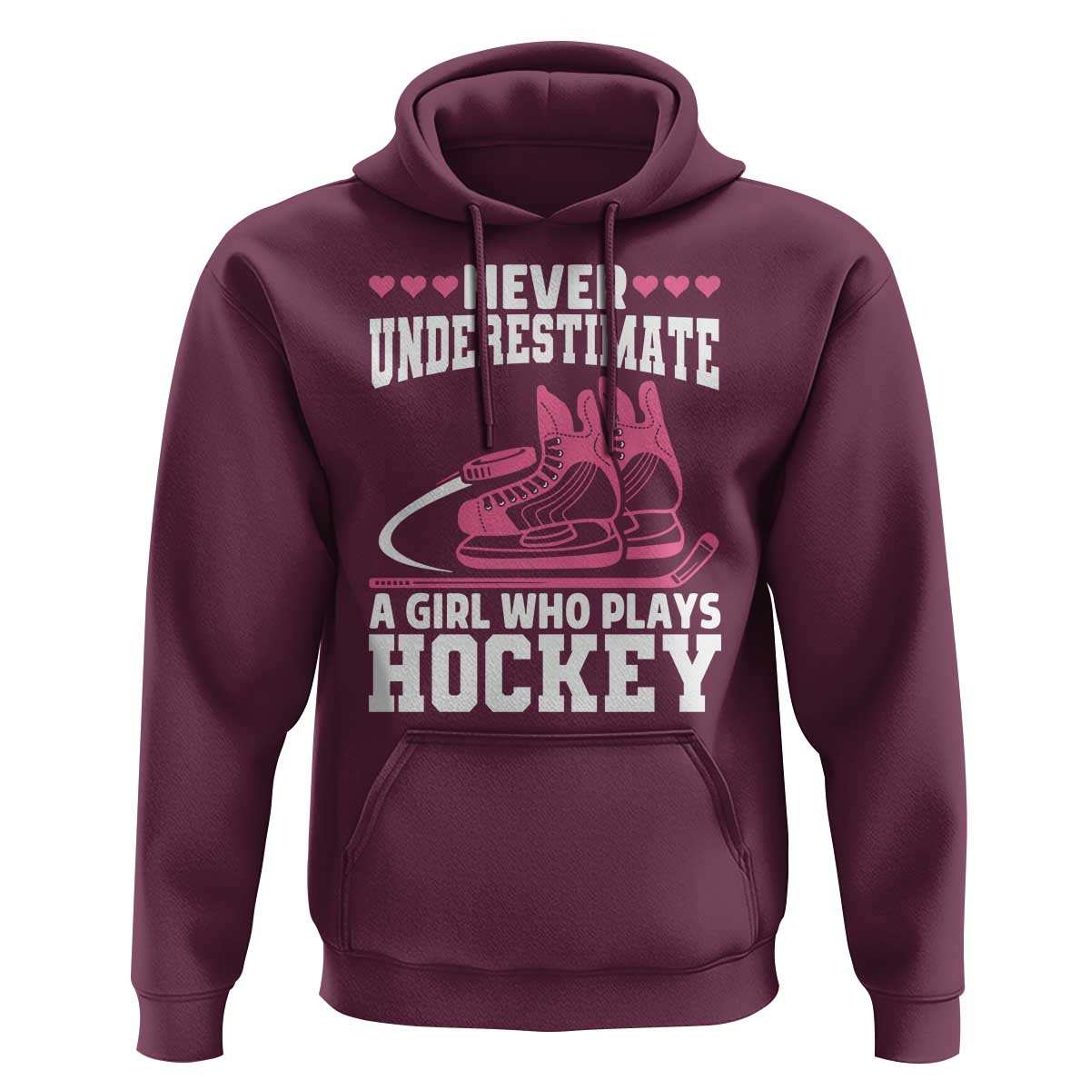 Never Underestimate A Girl Who Plays Hockey Hoodie Gift For Women - Wonder Print Shop