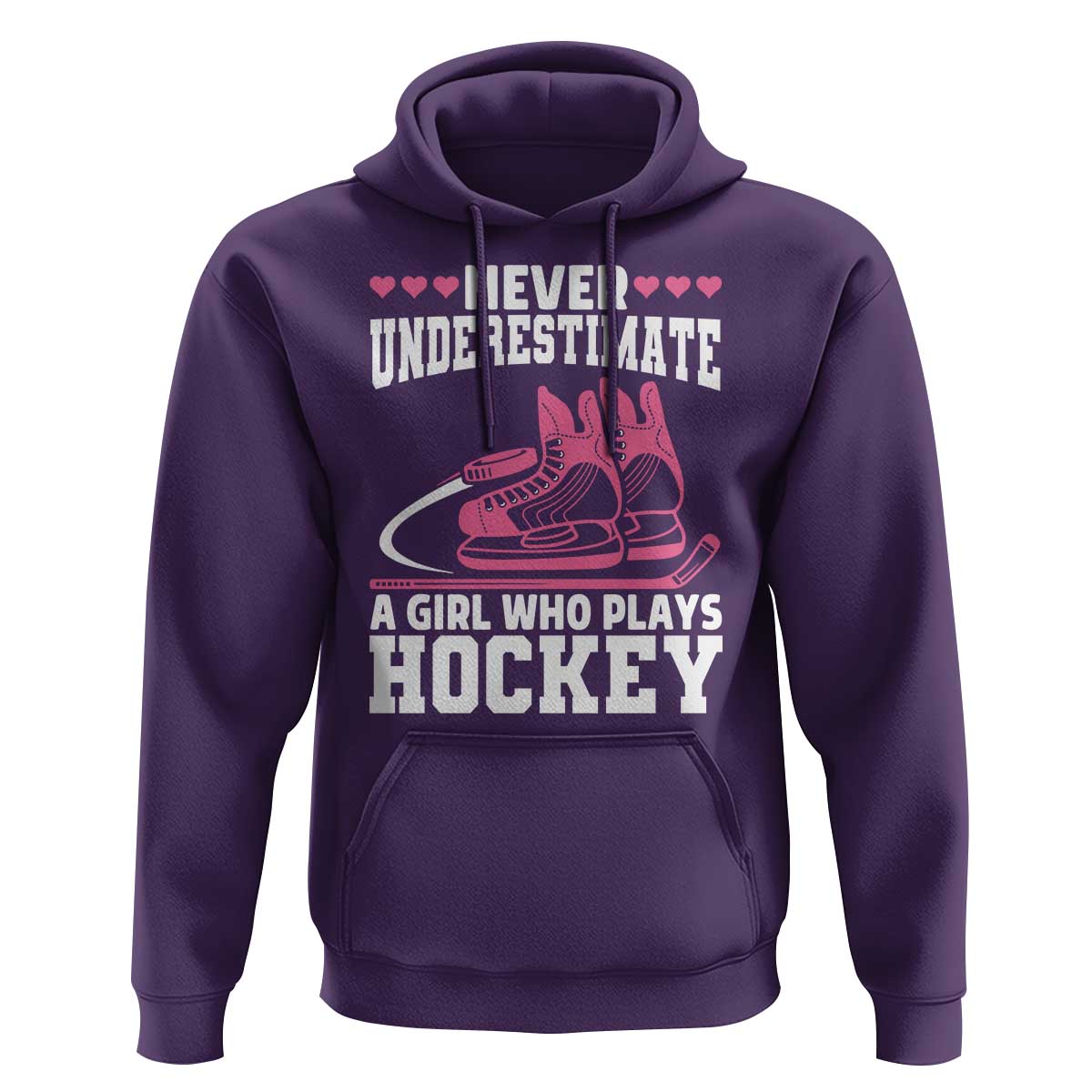 Never Underestimate A Girl Who Plays Hockey Hoodie Gift For Women - Wonder Print Shop