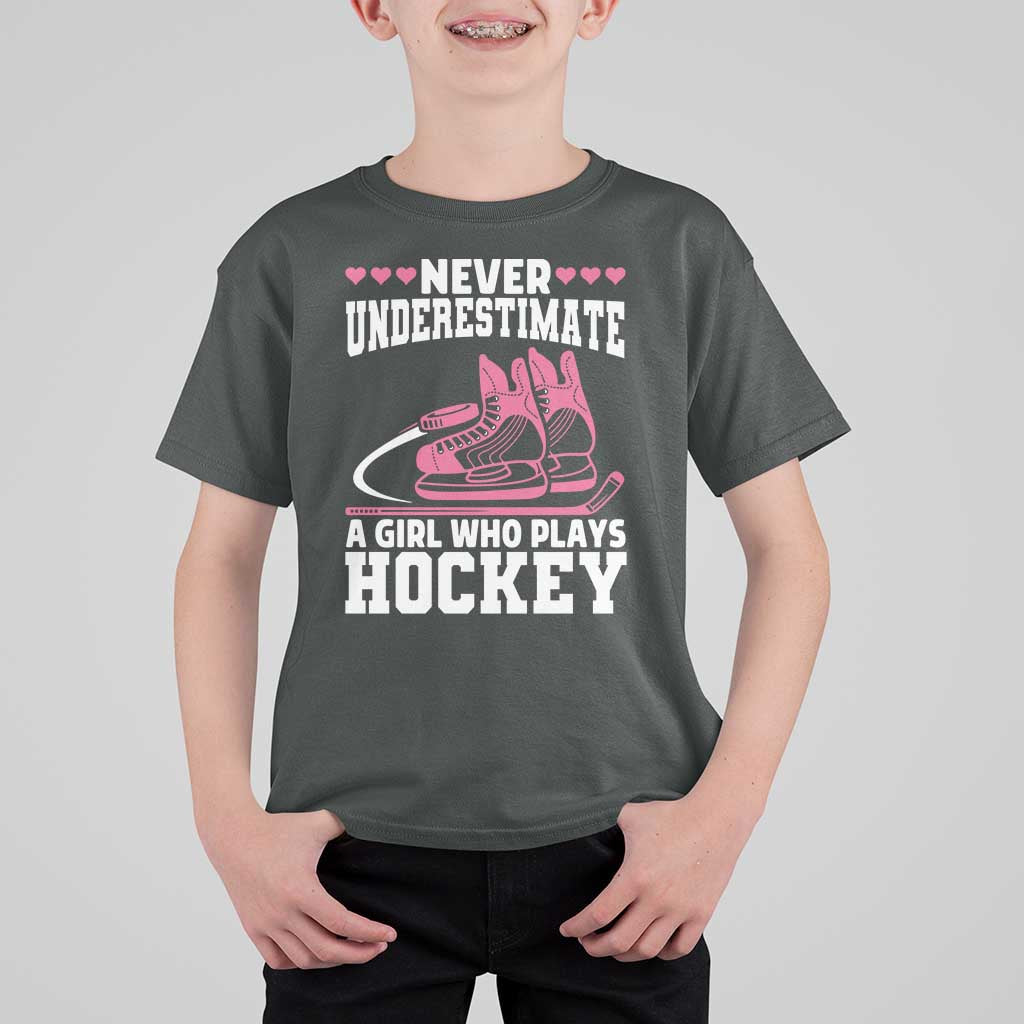 Never Underestimate A Girl Who Plays Hockey T Shirt For Kid Gift For Women - Wonder Print Shop