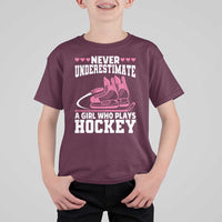 Never Underestimate A Girl Who Plays Hockey T Shirt For Kid Gift For Women - Wonder Print Shop