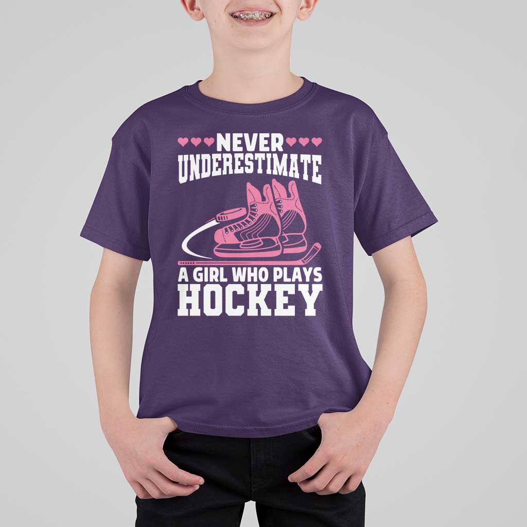 Never Underestimate A Girl Who Plays Hockey T Shirt For Kid Gift For Women - Wonder Print Shop