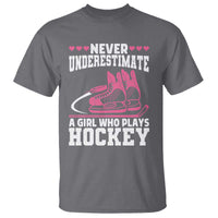 Never Underestimate A Girl Who Plays Hockey T Shirt Gift For Women - Wonder Print Shop