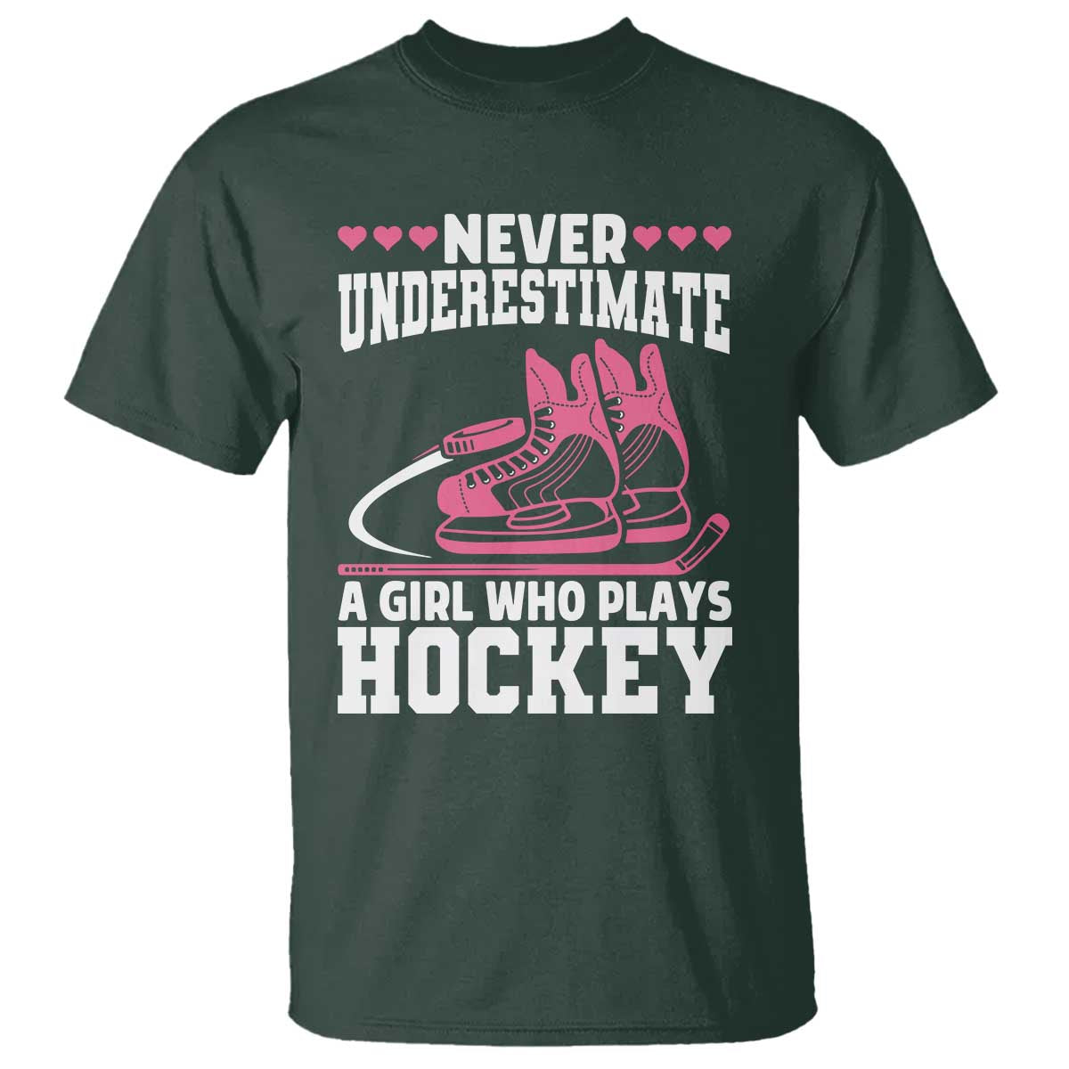 Never Underestimate A Girl Who Plays Hockey T Shirt Gift For Women - Wonder Print Shop