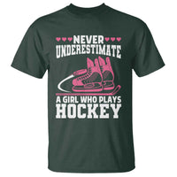 Never Underestimate A Girl Who Plays Hockey T Shirt Gift For Women - Wonder Print Shop